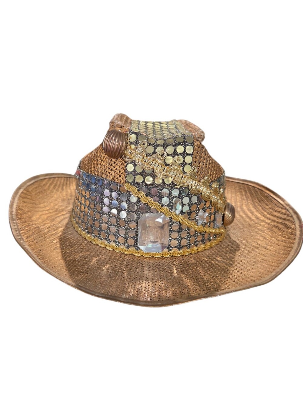 Embellished Brown Women's Statement Fedora Hat